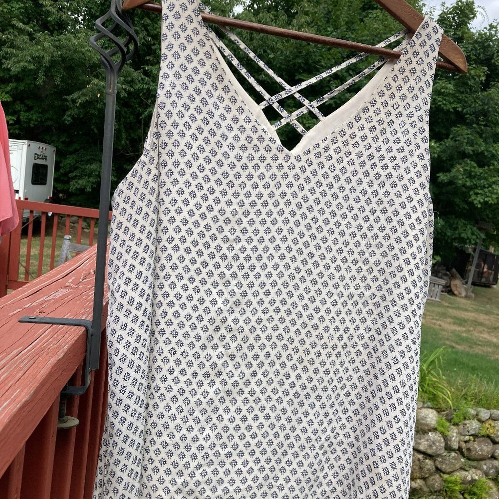 Beautiful Sheer Tank with Straps Near Upper Back